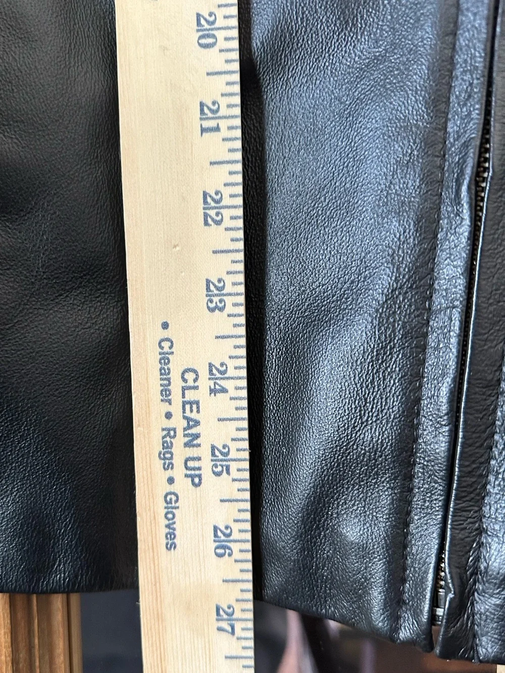Worthington Genuine Leather Jacket Black Zip Front Tailored Blazer Coat Large - Picture 7 of 9